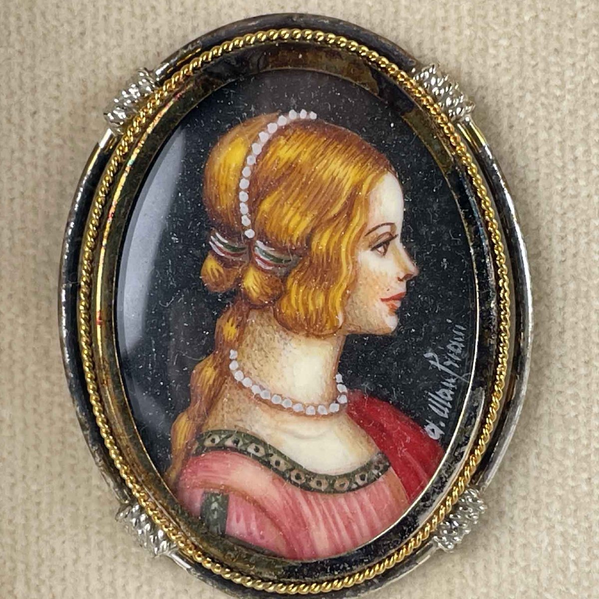 Anna Manfriani Composizione Di Sei Miniature Ovali 1960 Circa-photo-1