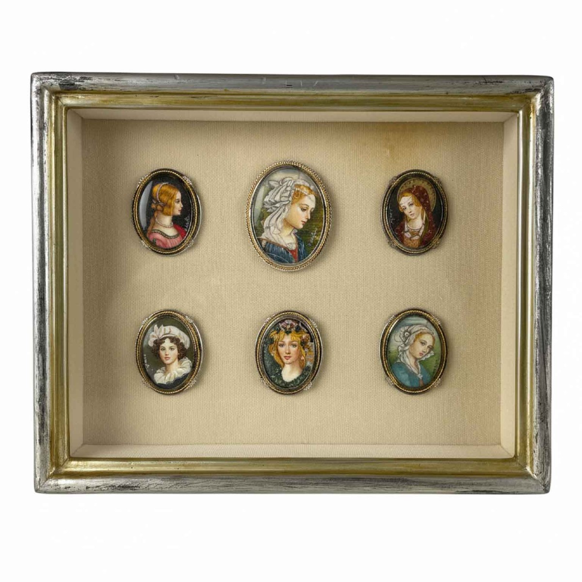 Anna Manfriani Composizione Di Sei Miniature Ovali 1960 Circa