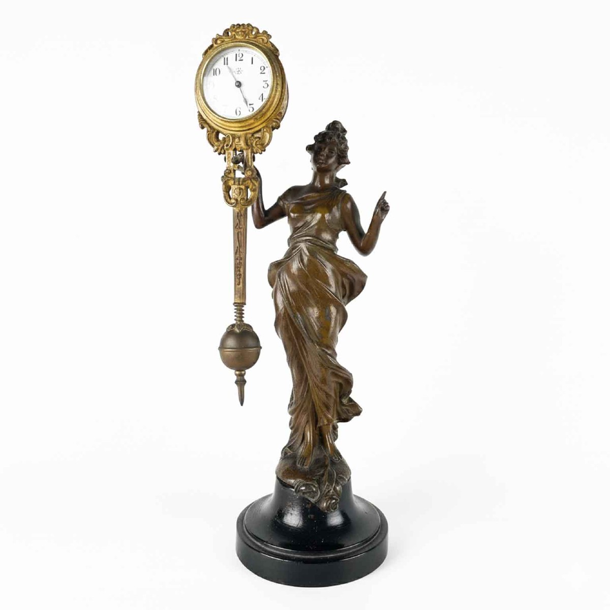 Orologio Da Tavolo Con Figura Di Donna Inizi 1900