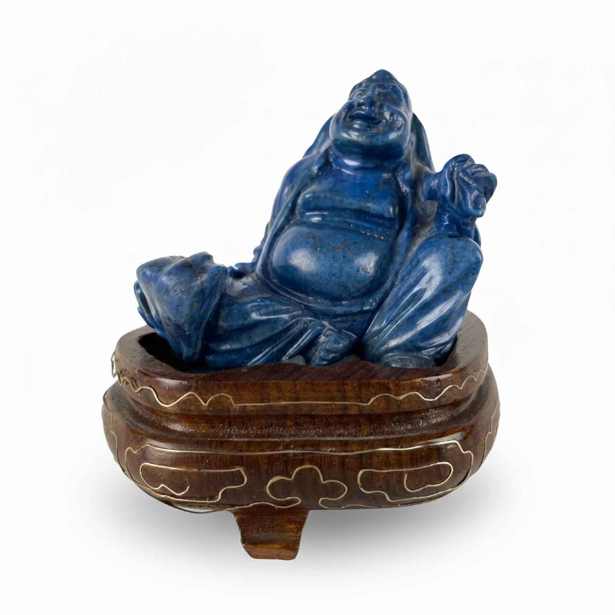 Buddha In Lapislazzuli Di Fattura Cinese Del 1960 Circa