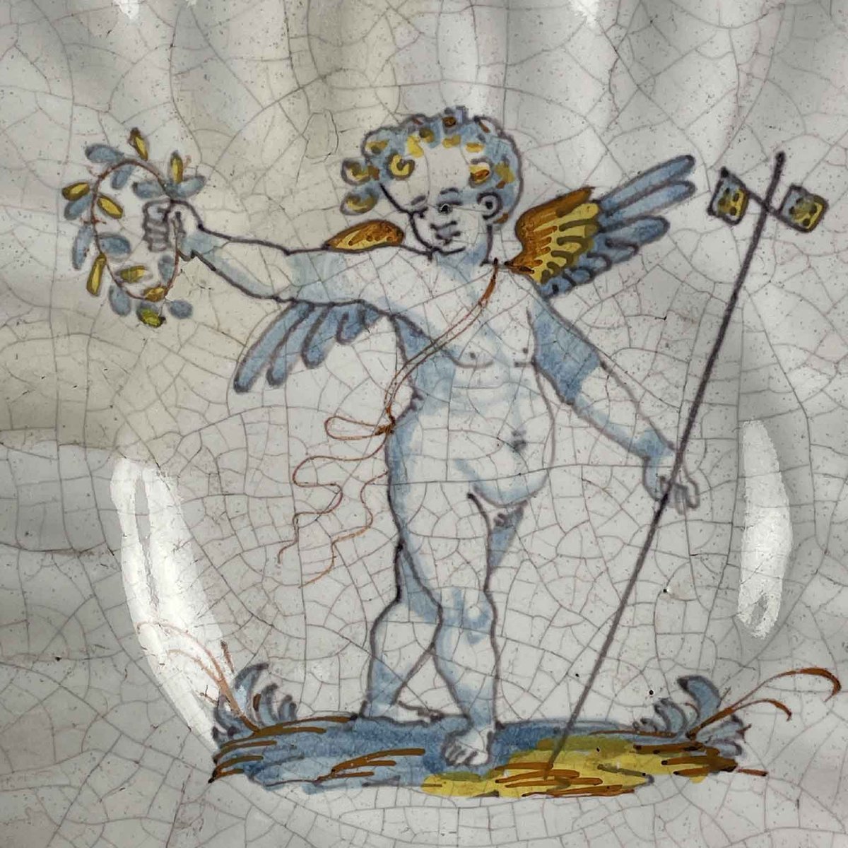 Crespina In Maiolica A Decoro Compendiario Deruta 1700-photo-4