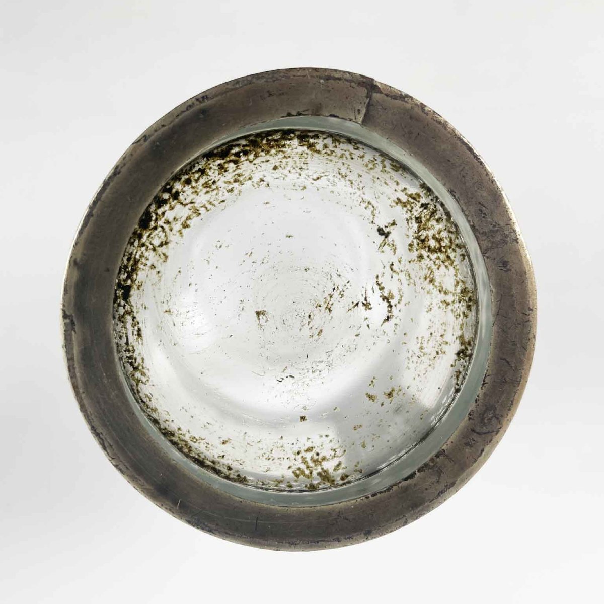 Vaso Da Fiori In Cristallo Molato Con Decorazioni In Metallo Argentato 1920 Circa-photo-2