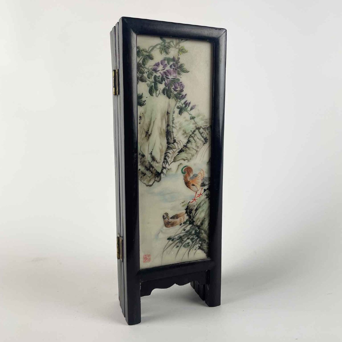 Piccolo Paravento Cinese In Porcellana Decorata-photo-2