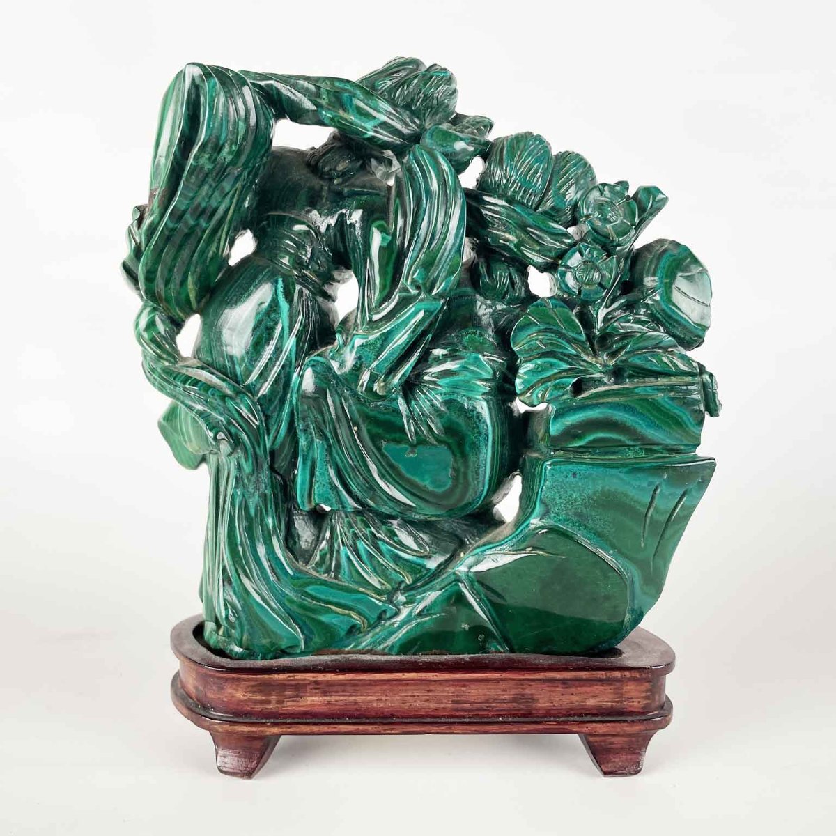 Coppia Di Figure Femminili In Malachite-photo-3