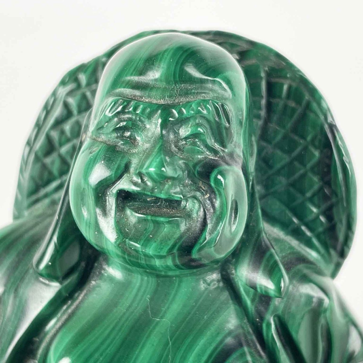 Buddha Ridente Seduto In Malachite Cina 1950 Circa-photo-1