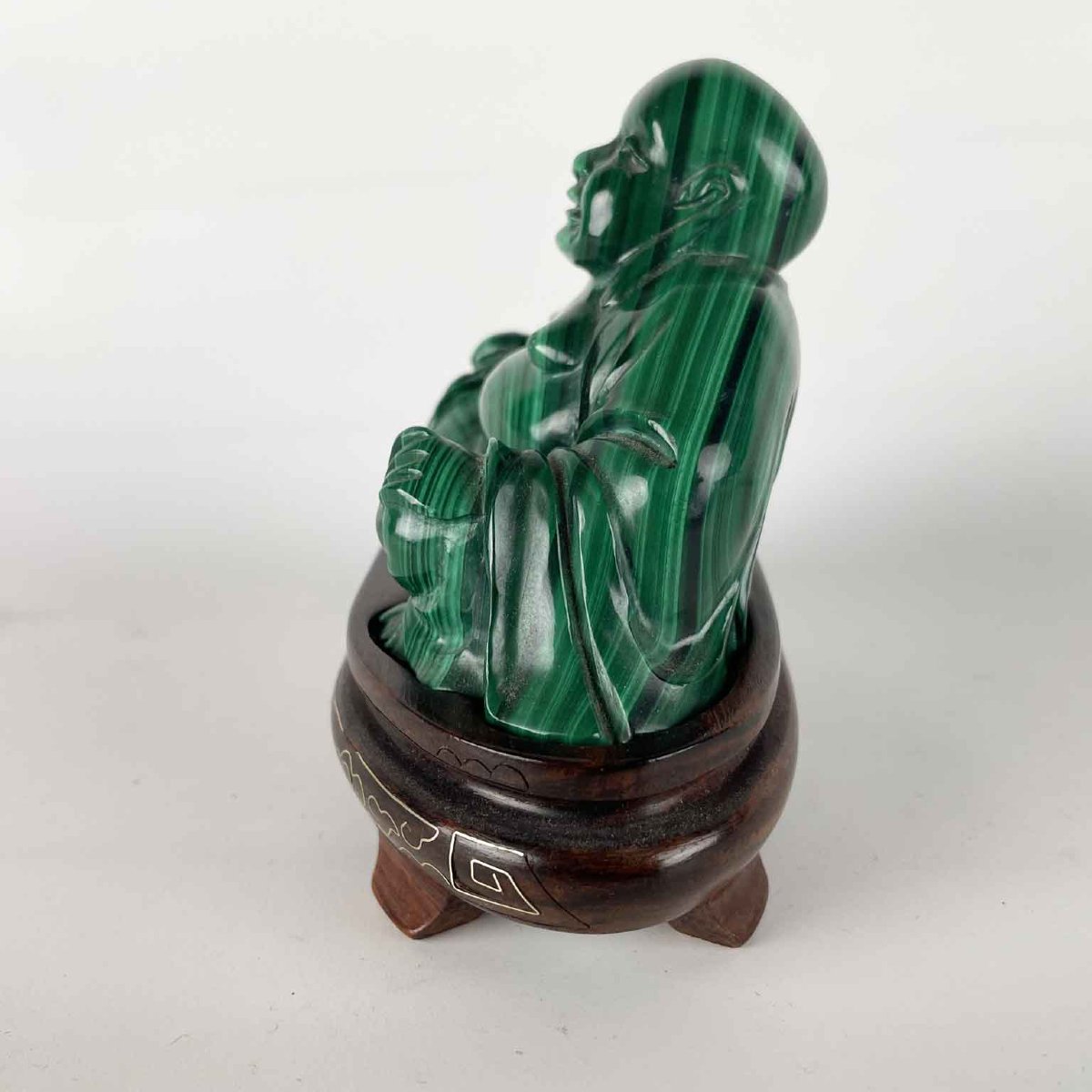 Budai In Malachite Cinese 1950 Circa-photo-3
