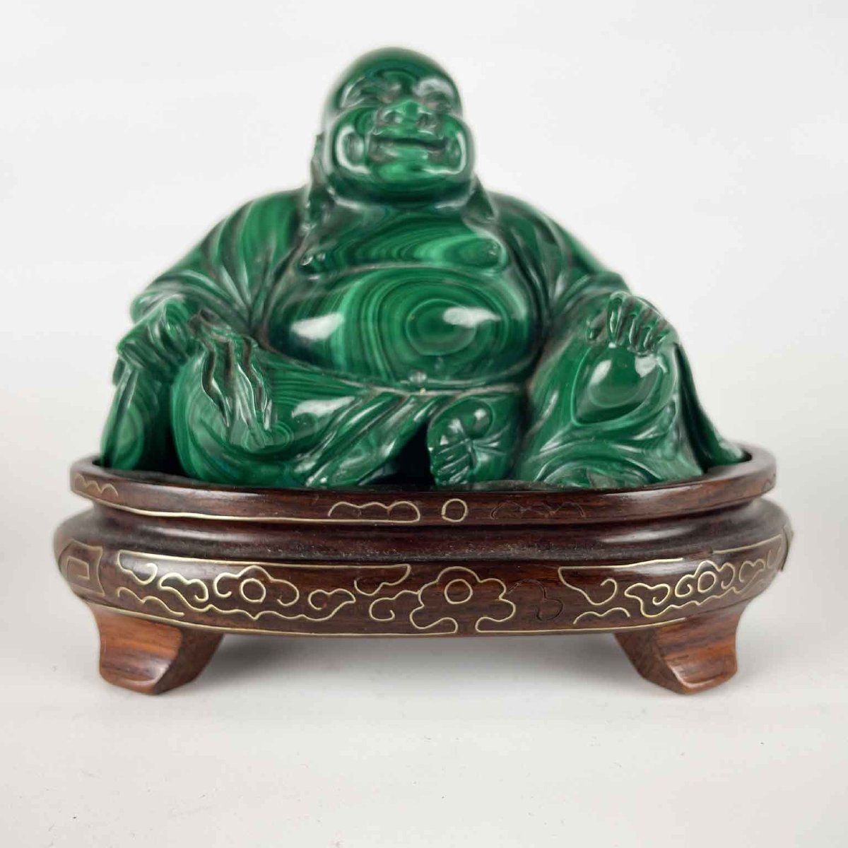 Budai In Malachite Cinese 1950 Circa-photo-4