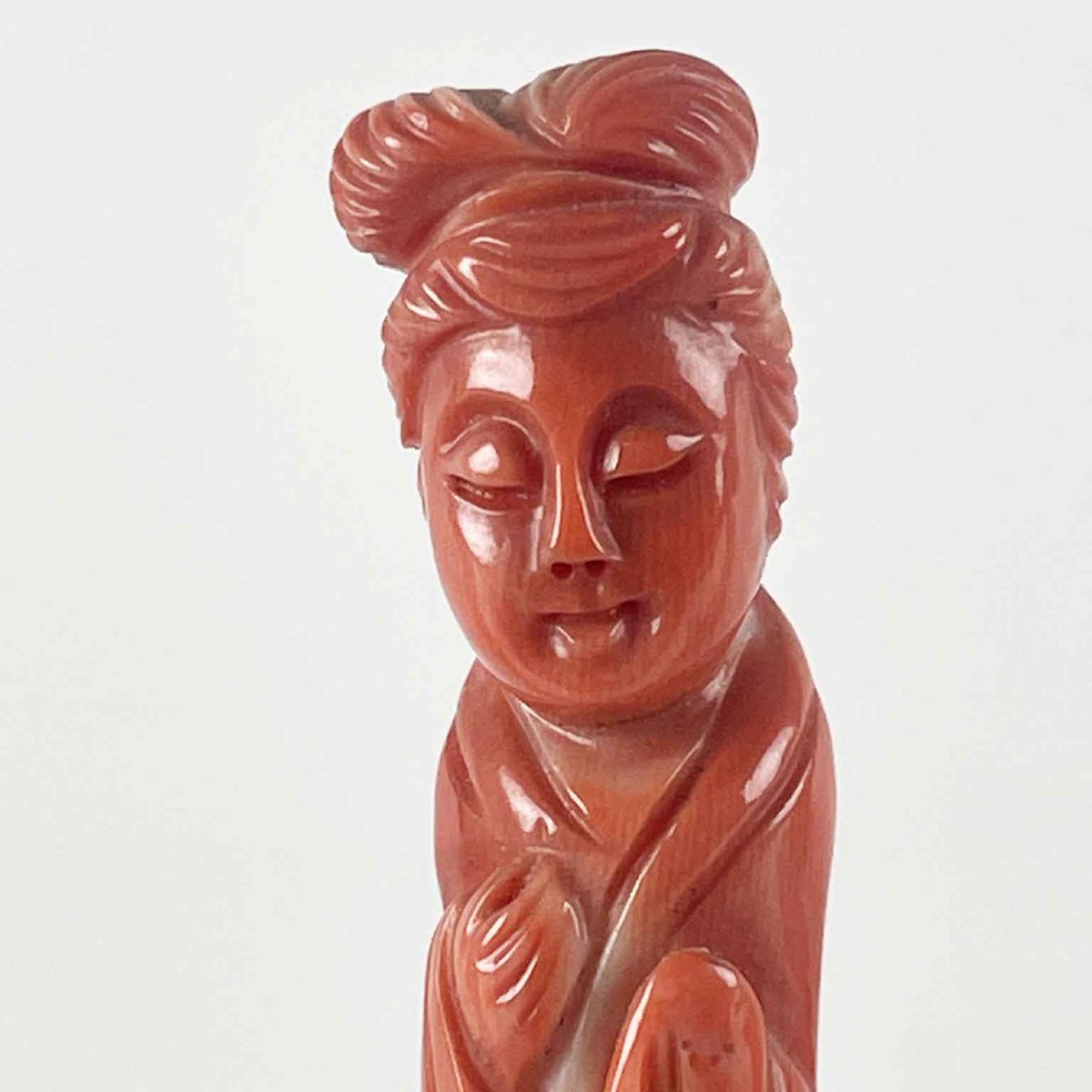 Quattro Figure Femminili In Corallo Rosa Cinesi-photo-2