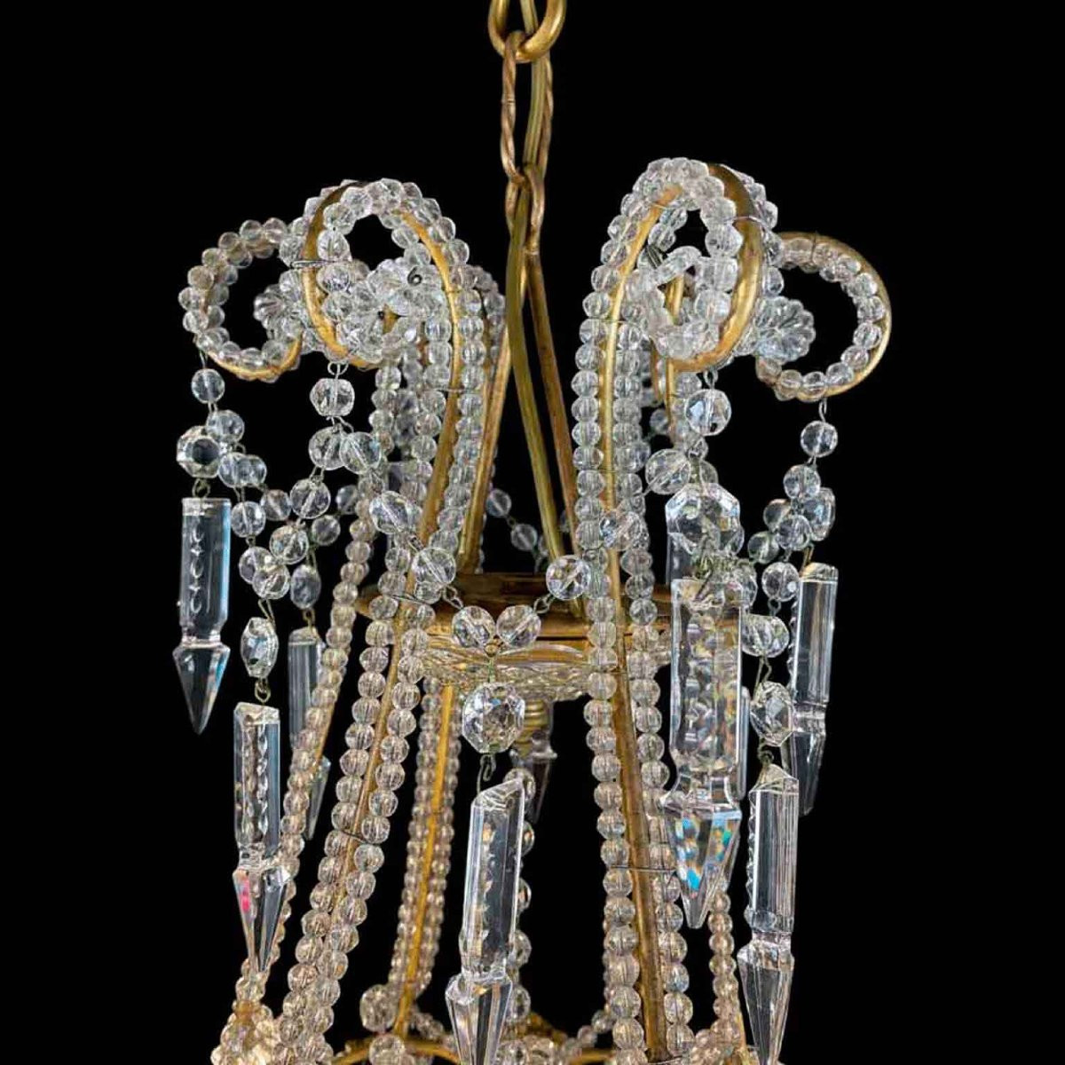 Coppia Antichi Lampadari in Cristallo Francesi a Dodici Luci-photo-4