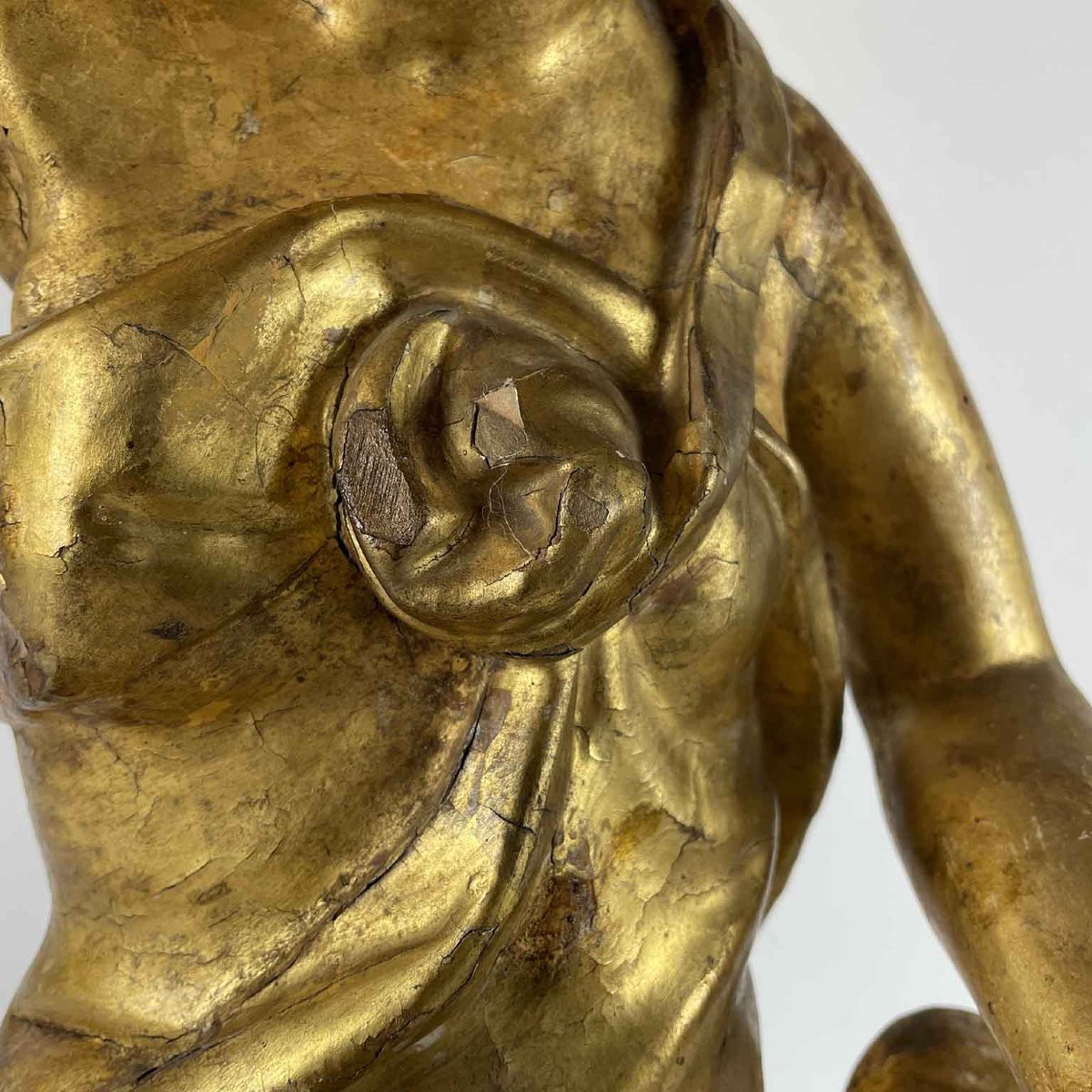 Diana Scultura Barocca Intagliata e Dorata 1600-photo-4