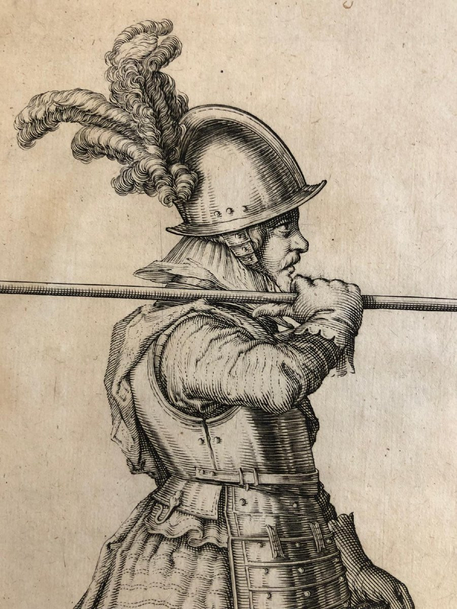 Jacob De Gheyn Soldati con Armi Medioevali Incisioni All'Acquaforte Serie di Quattro 1607-photo-6