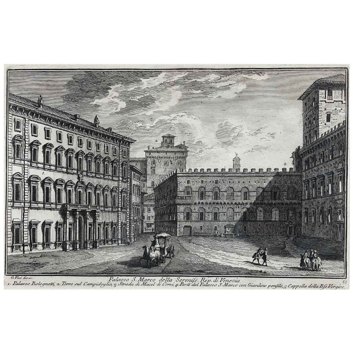  Giuseppe Vasi Vedute di Roma e Venezia Set di tre Incisioni Acquaforti del 1757-photo-2