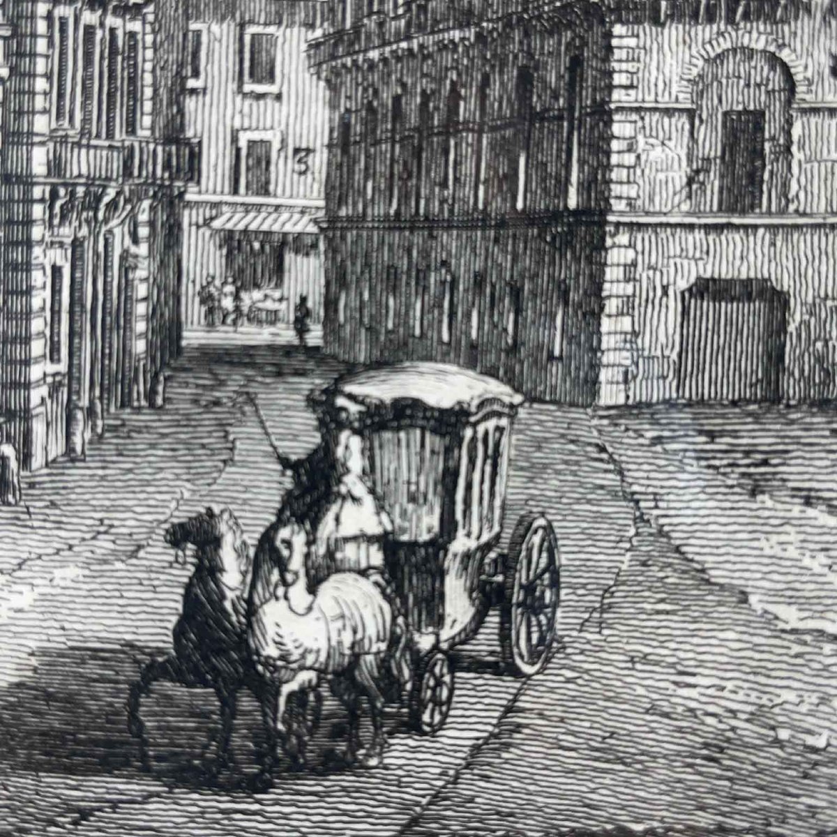  Giuseppe Vasi Vedute di Roma e Venezia Set di tre Incisioni Acquaforti del 1757-photo-2