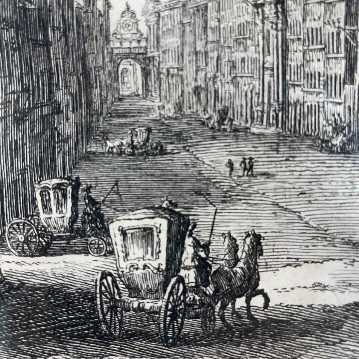  Giuseppe Vasi Vedute di Roma e Venezia Set di tre Incisioni Acquaforti del 1757-photo-4