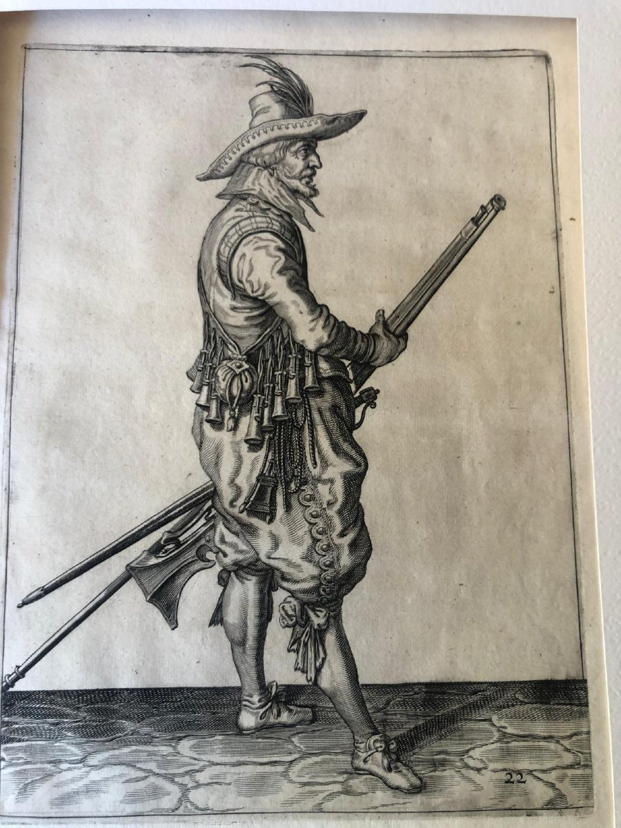 De Gheyn Jacob Soldati con Armi Medioevali Incisioni All'Acquaforte Serie di Quattro 1607-photo-2