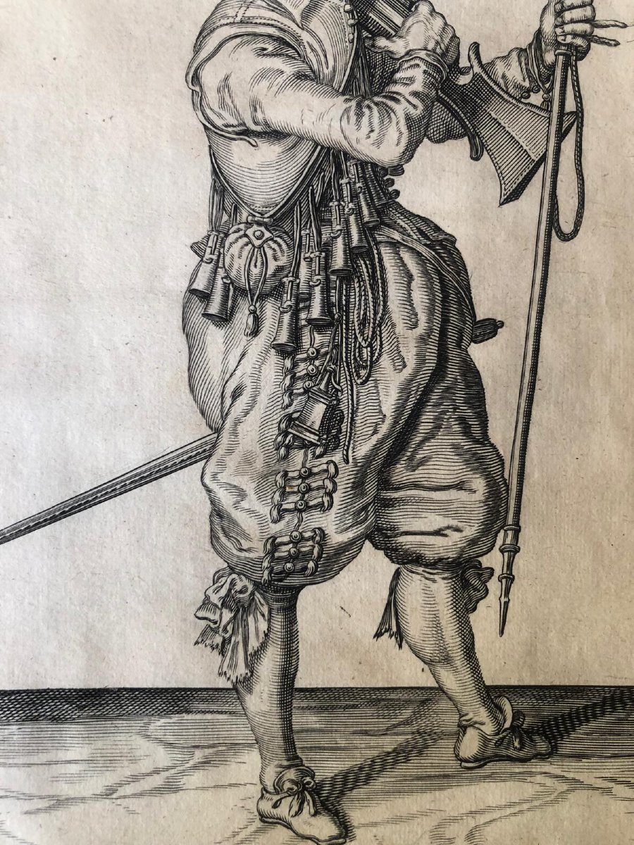 De Gheyn Jacob Soldati con Armi Medioevali Incisioni All'Acquaforte Serie di Quattro 1607-photo-6