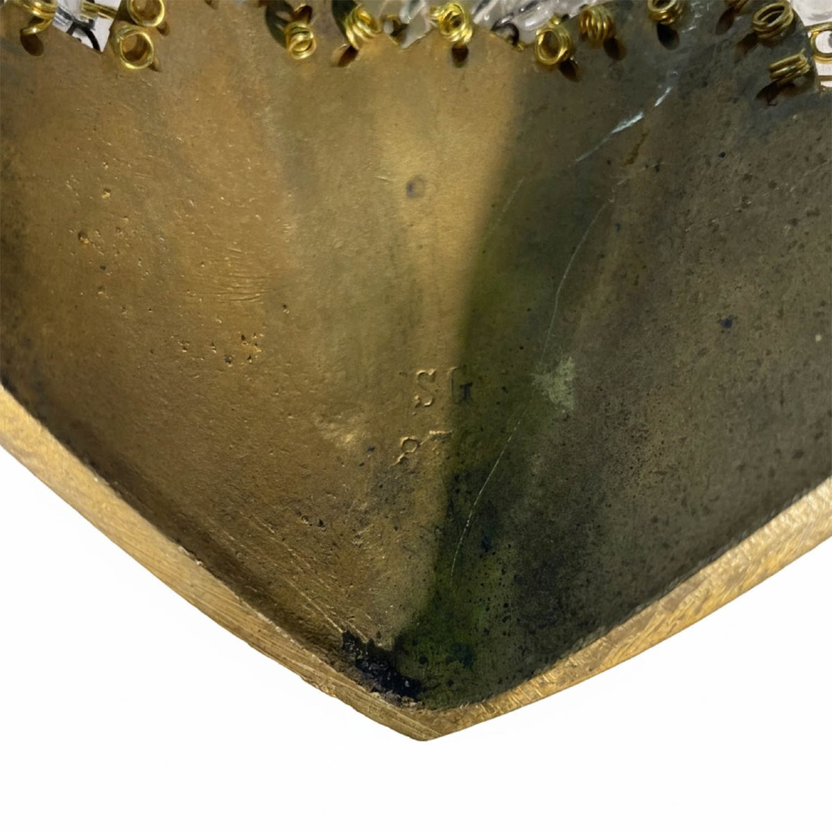 Quattro Appliques Antiche Francesi Deco In Bronzo Dorato e Cristallo 1920-photo-5