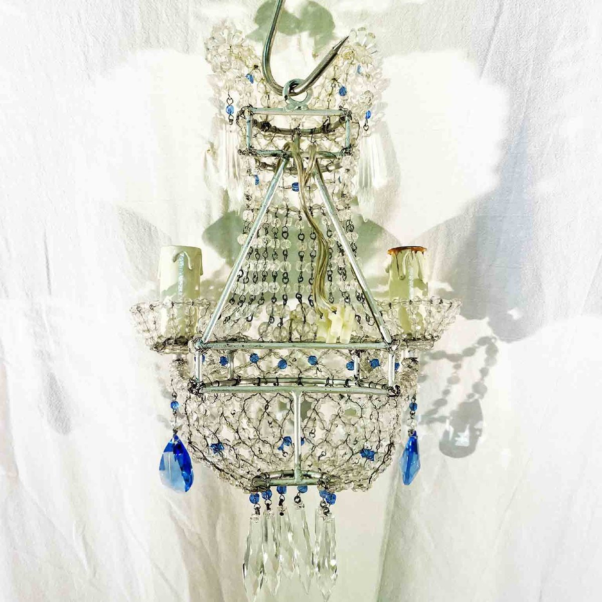 Coppia Di appliques Con Perline A Due Luci-photo-3