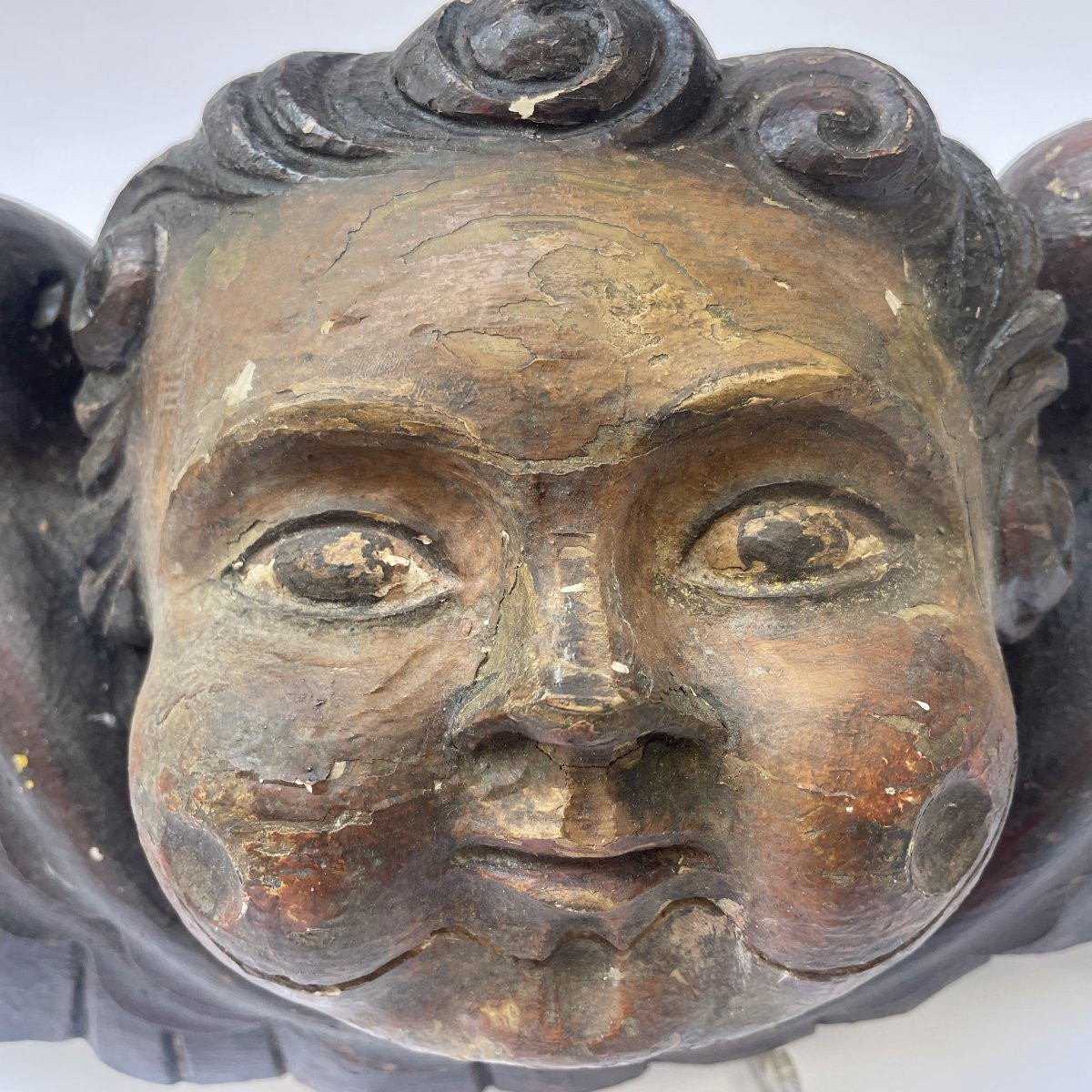 Teste Di Angeli Alate In Legno-photo-6