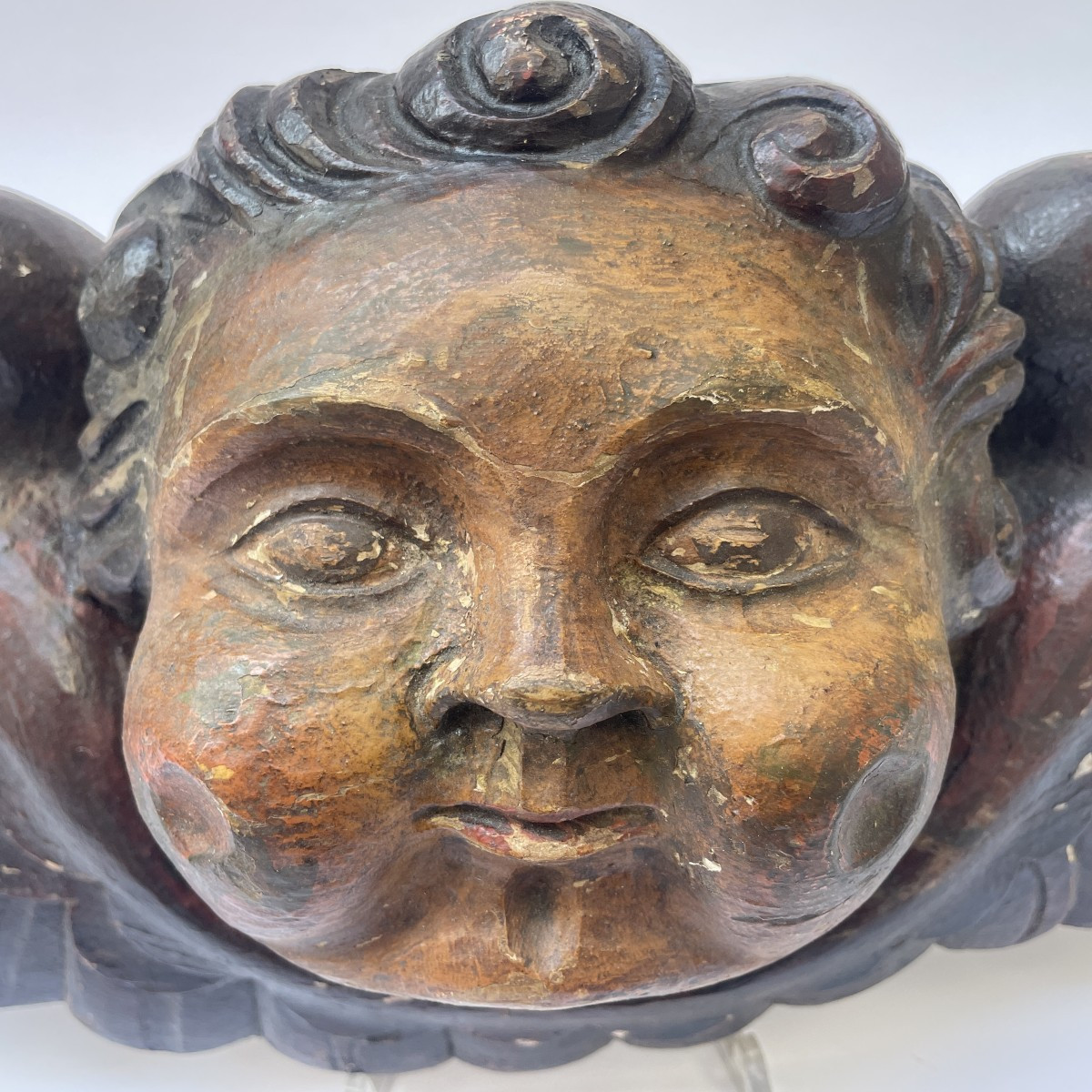 Teste Di Angeli Alate In Legno-photo-7