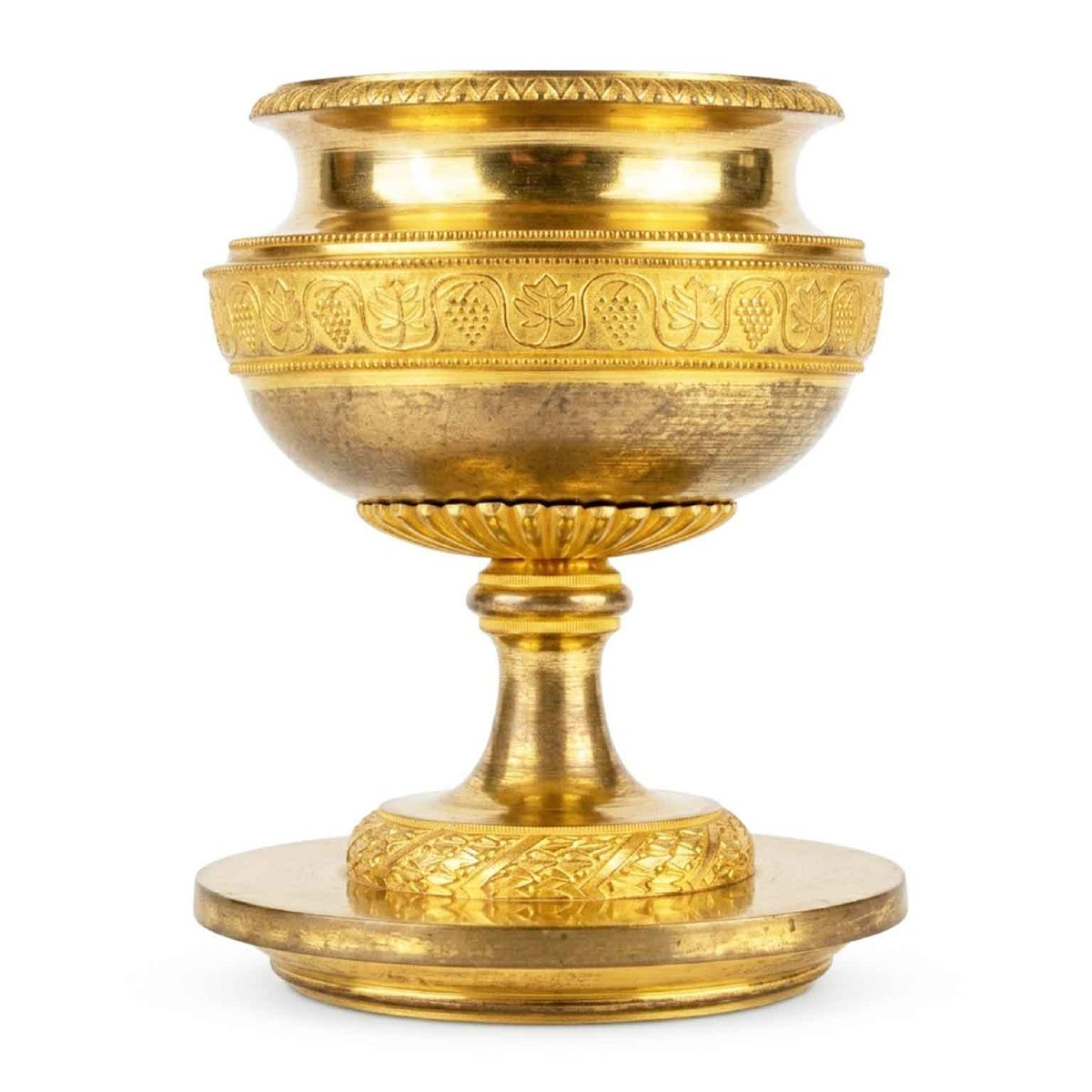 Coppia di Candelieri Impero in Bronzo Dorato 1800-photo-1