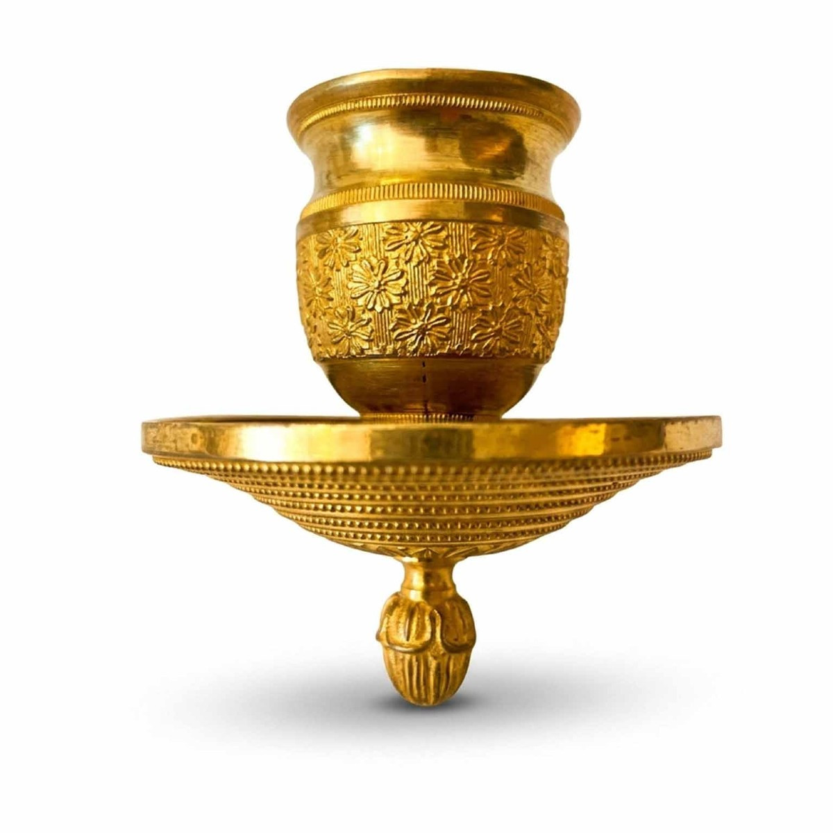 Coppia di Candelieri Impero in Bronzo Dorato 1800-photo-2