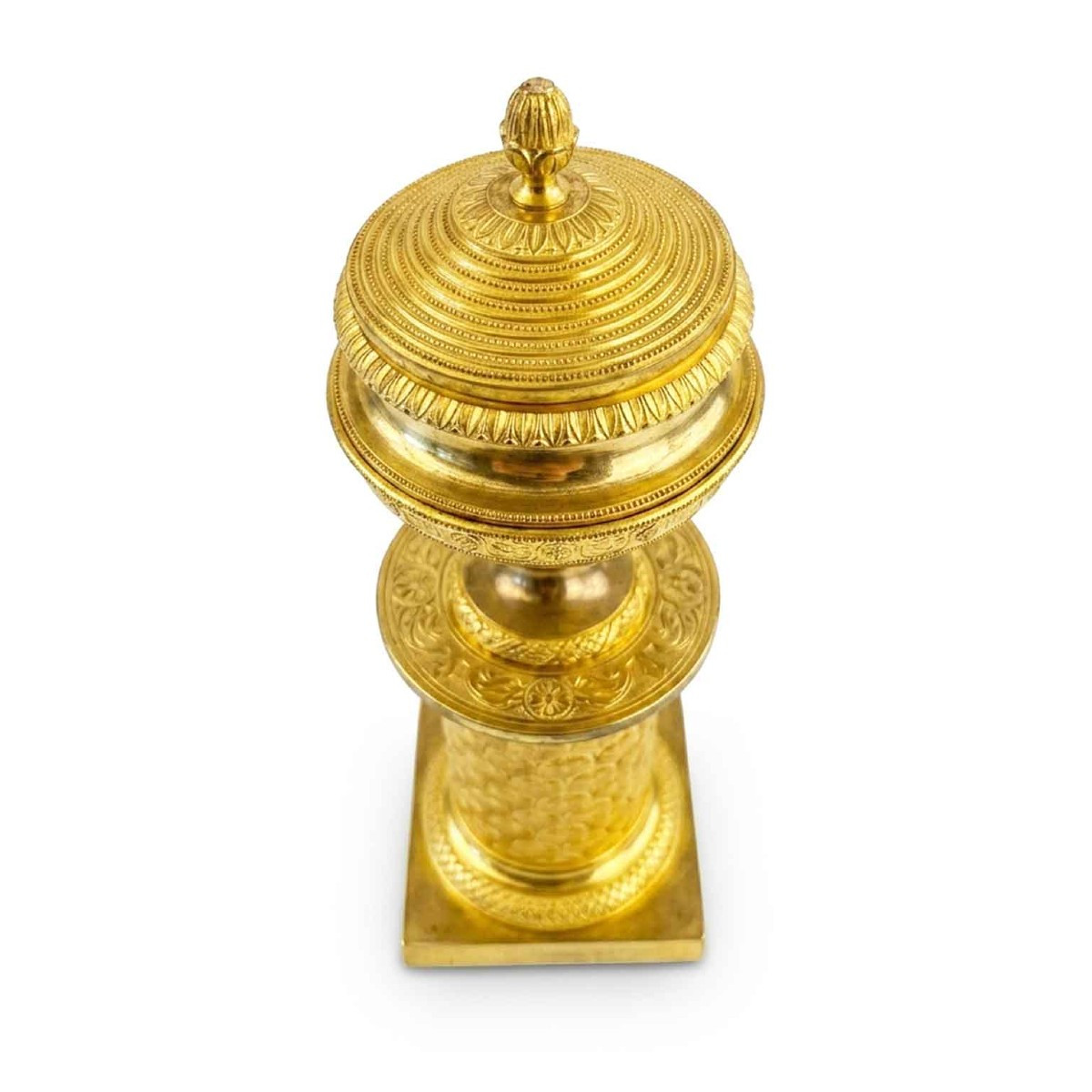 Coppia di Candelieri Impero in Bronzo Dorato 1800-photo-7