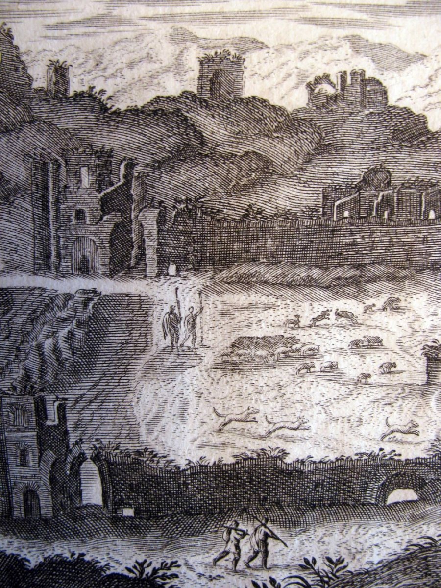 Due Incisioni Romane Circo Massimo e Circo di Caracalla Marco Sadeler 1606-photo-3