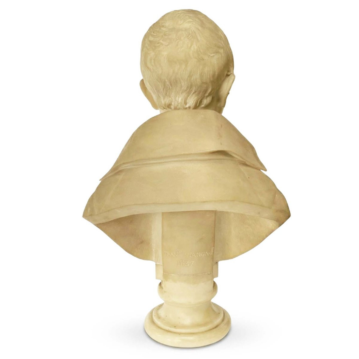 Francesco Stanga Busto Di Bambino In Marmo Di Carrara 1837-photo-4