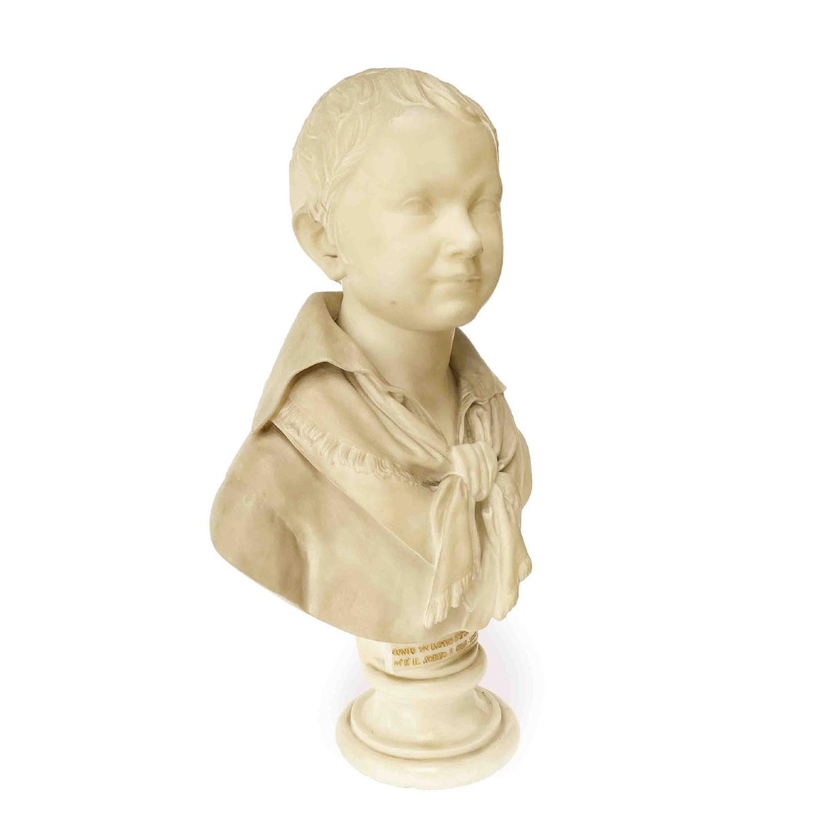 Francesco Stanga Busto Di Bambino In Marmo Di Carrara 1837-photo-1