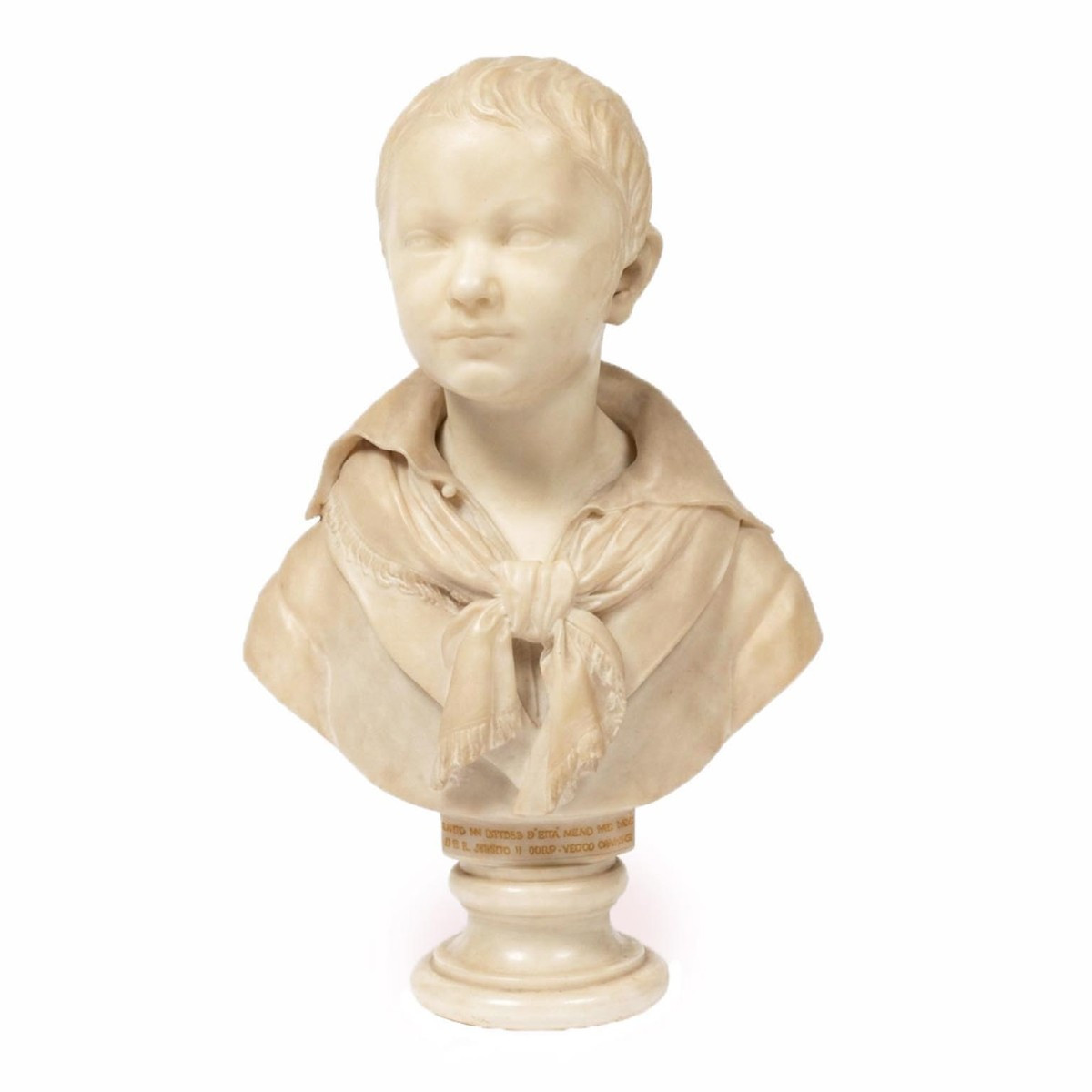 Francesco Stanga Busto Di Bambino In Marmo Di Carrara 1837