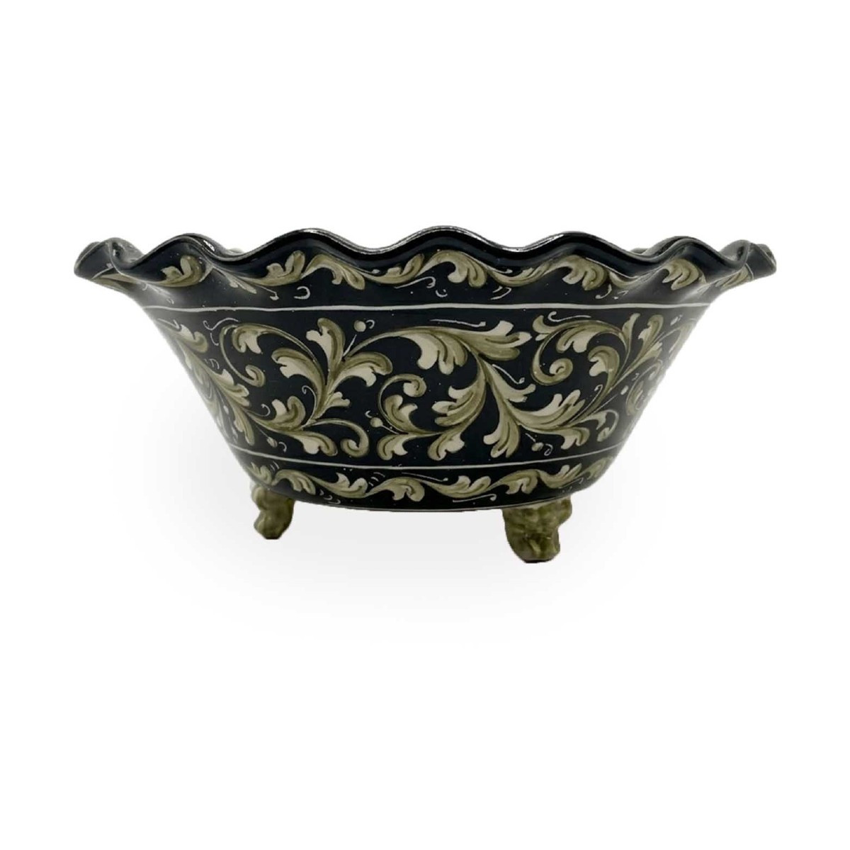 Centrotavola In Ceramica Decorata Molaroni Pesaro Prima Meta’ 1900