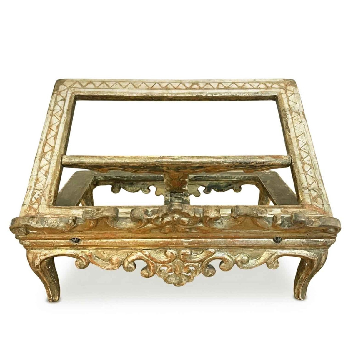Leggio Da Tavolo Veneziano In Legno Intagliato e Dorato Del 1700