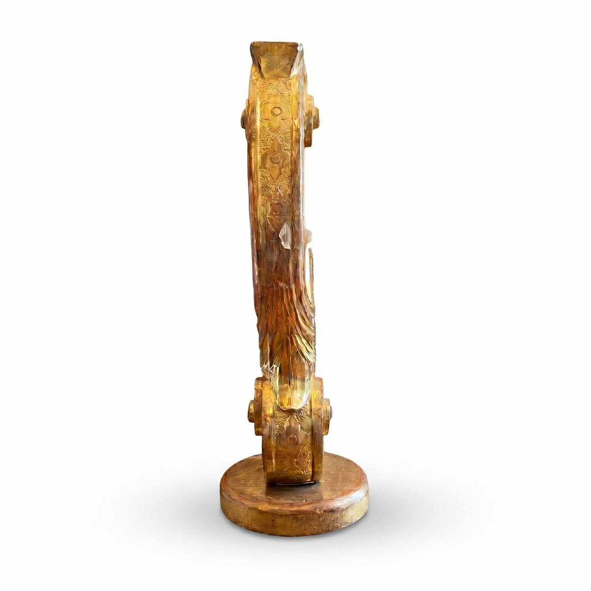 Fregio in Legno Intagliato e Dorato a Forma di Voluta primi 1800-photo-3