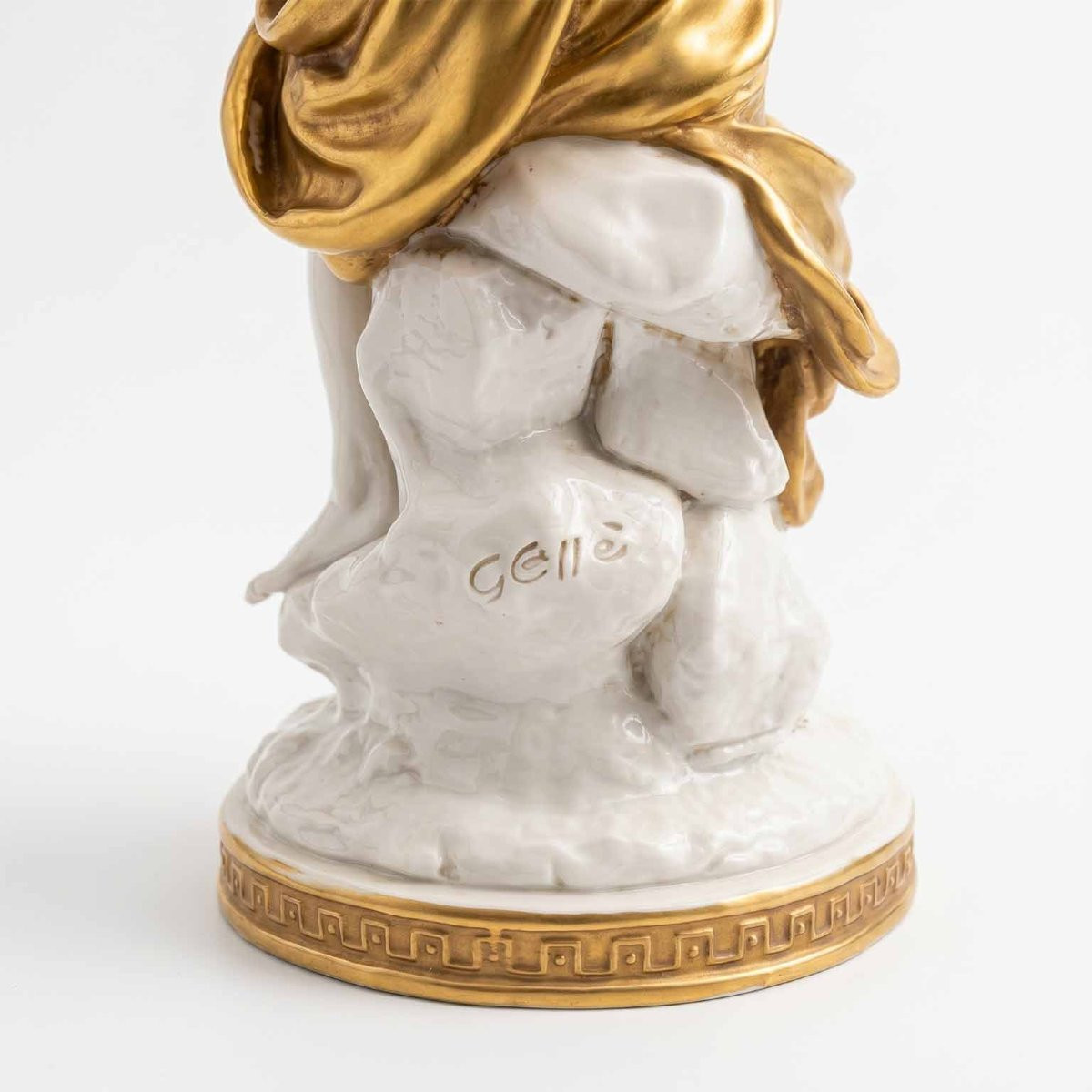 Cappé Giuseppe Musica e Poesia Porcellana Bianca e Oro 1960 circa-photo-3