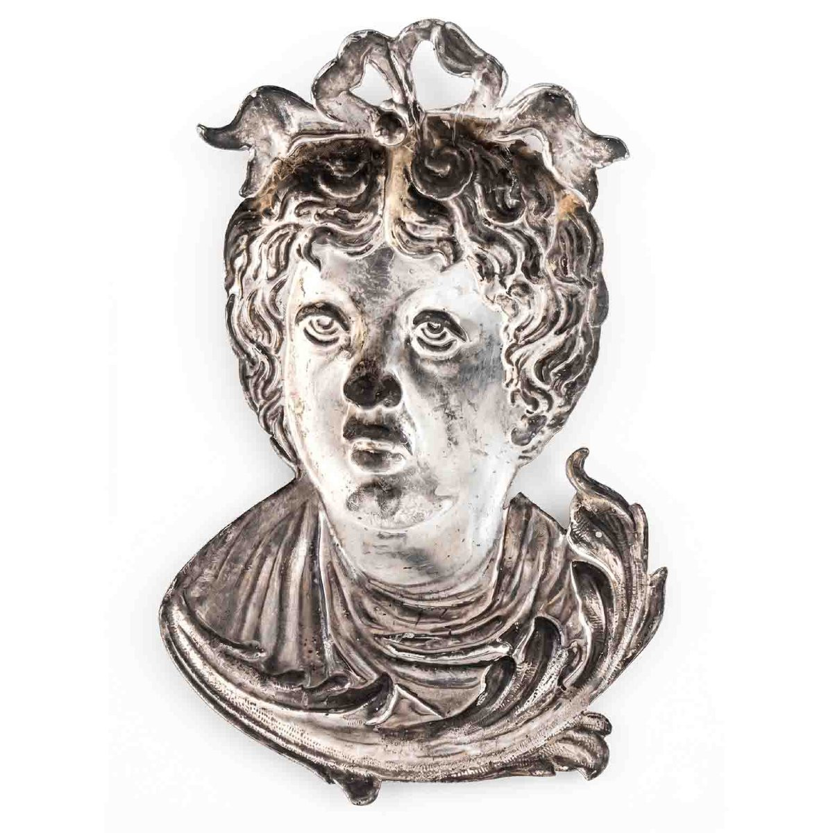 Volto in Metallo Argentato Ex Voto-photo-2