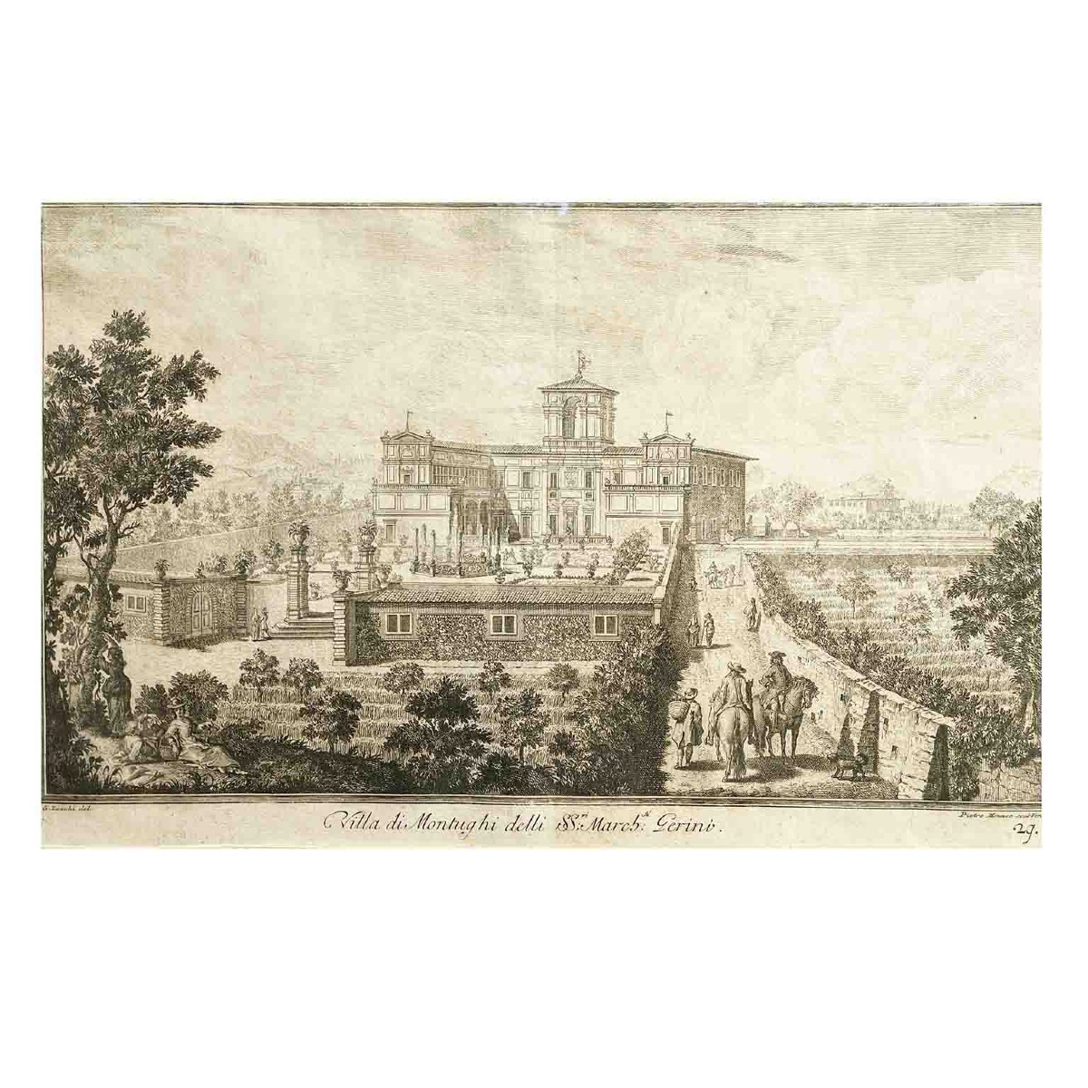 Villa Di Montughi Dei Marchesi Gerini Incisa Da Pietro Monaco 1744