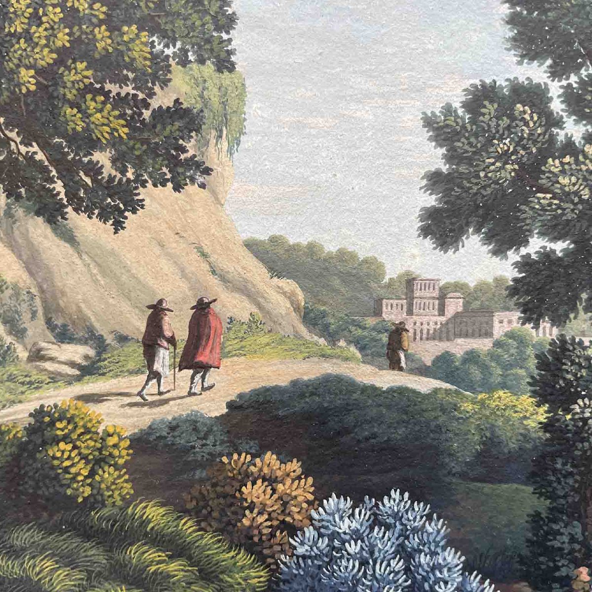 Coppia di Paesaggi Dipinti ad Acquarello del 1800-photo-3