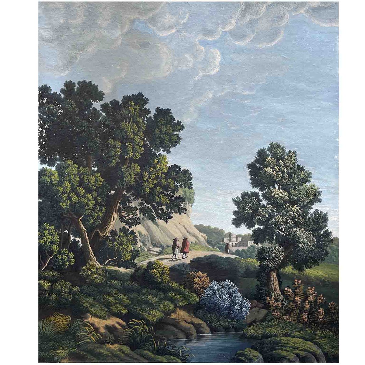 Coppia di Paesaggi Dipinti ad Acquarello del 1800-photo-7