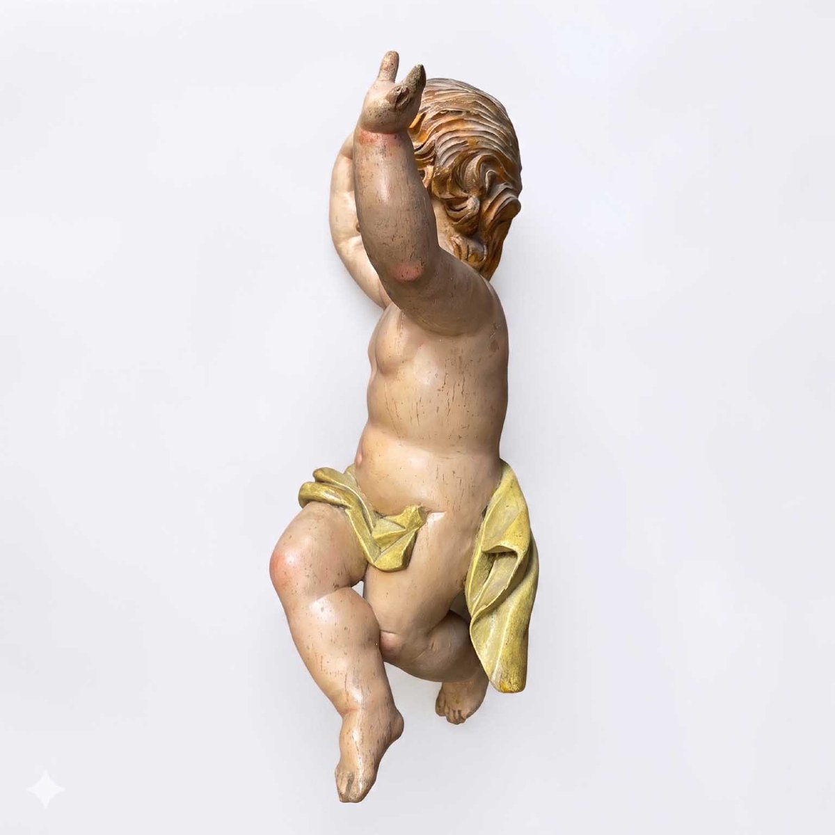 Coppia di Putti Barocchi in Legno Laccato-photo-4