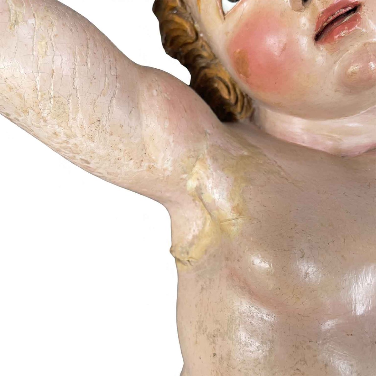 Coppia di Putti Barocchi in Legno Laccato-photo-8