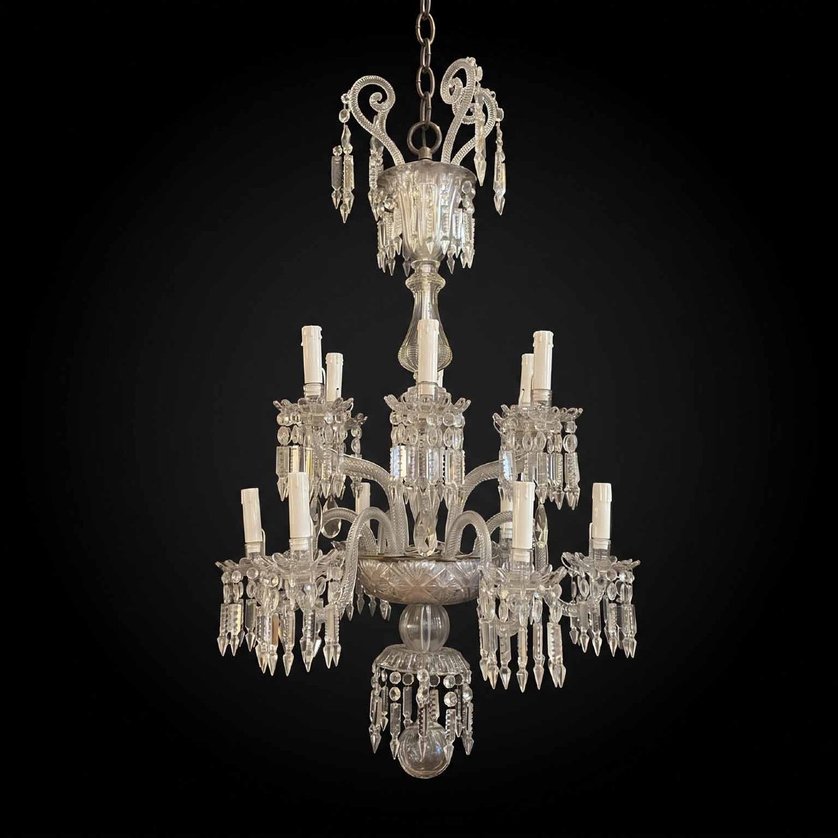 Lampadario in Cristallo a Dodici Luci Bohemia XIX Secolo