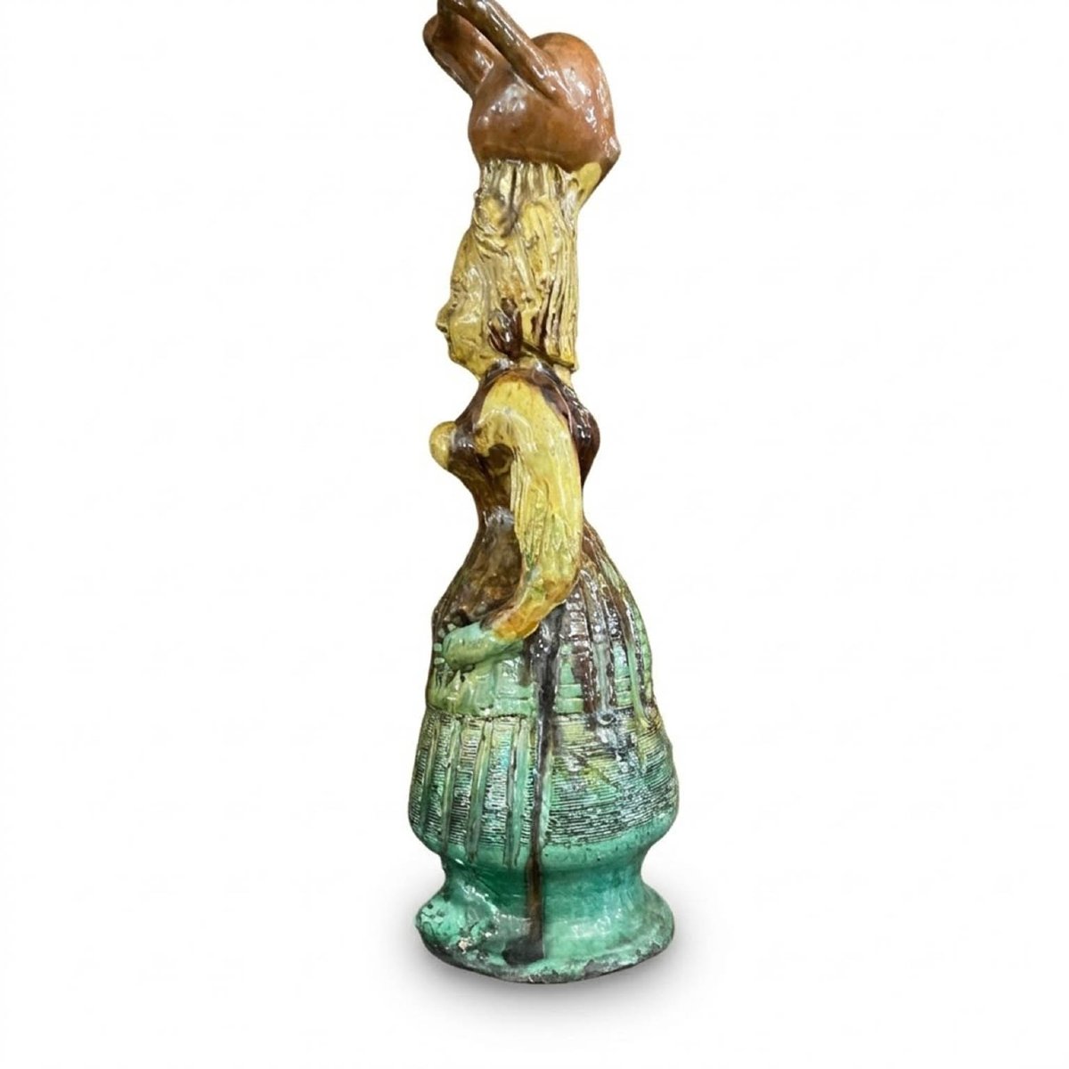 Tre Brocche Antropomorfe con Babbaluti in Terracotta Seminara 1800-photo-3