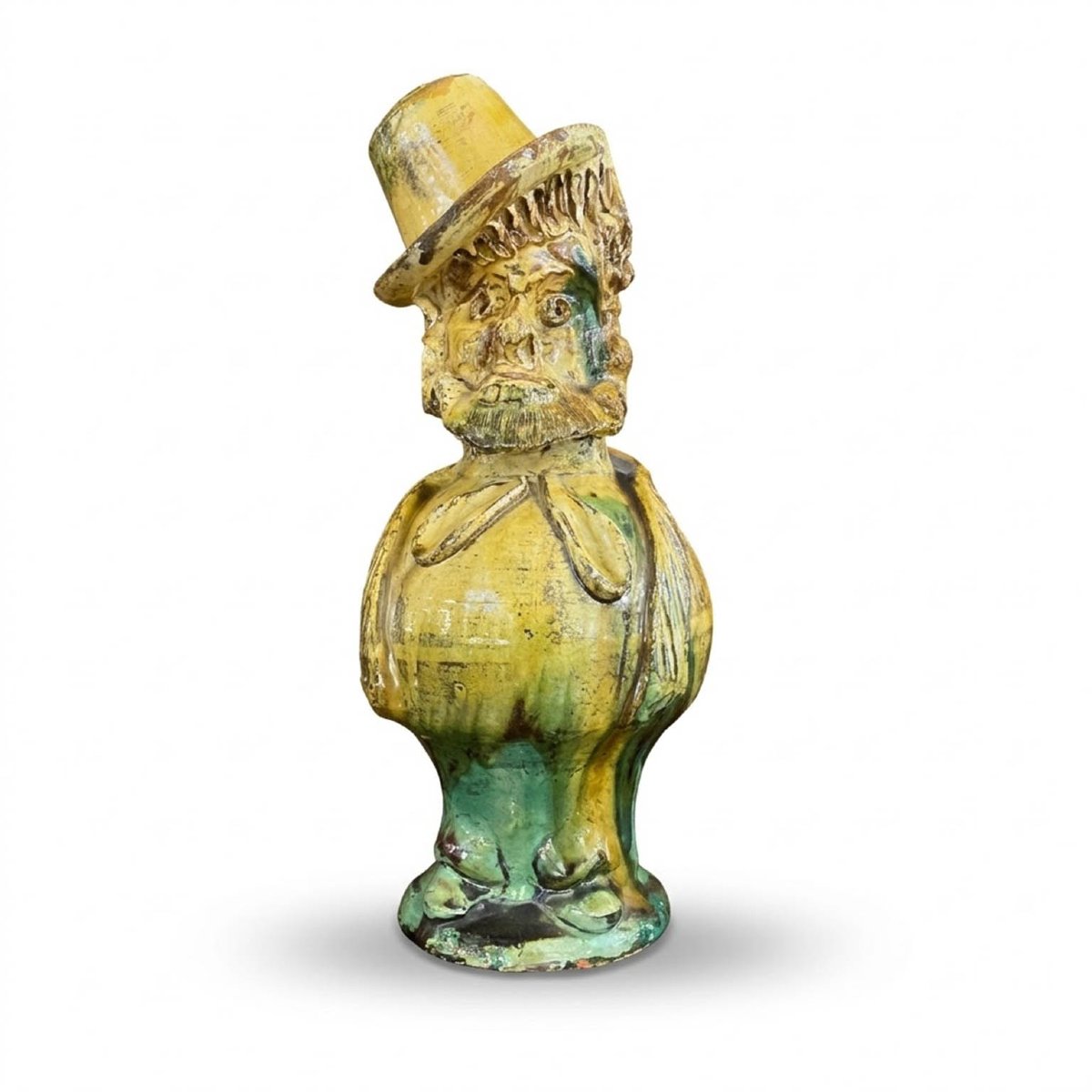 Tre Brocche Antropomorfe con Babbaluti in Terracotta Seminara 1800-photo-2