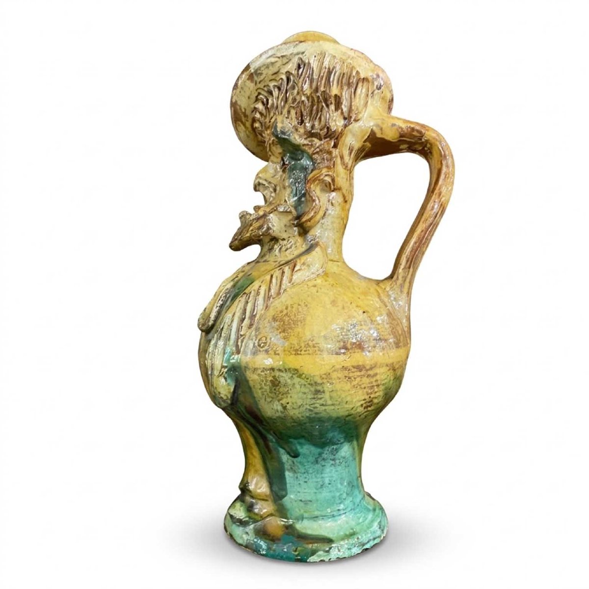 Tre Brocche Antropomorfe con Babbaluti in Terracotta Seminara 1800-photo-3