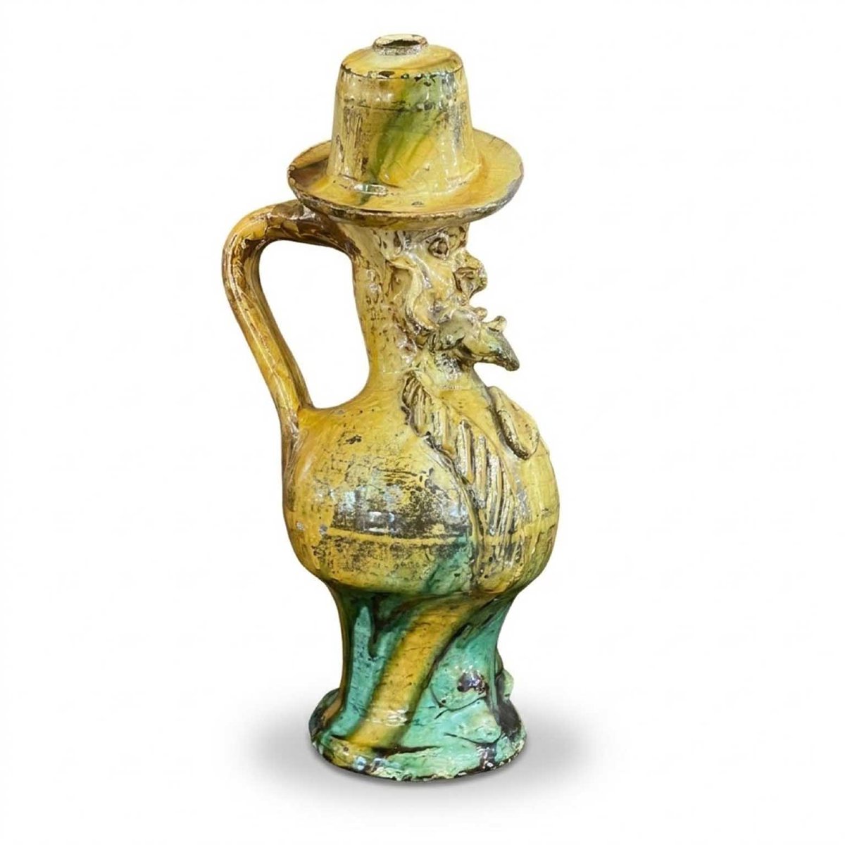 Tre Brocche Antropomorfe con Babbaluti in Terracotta Seminara 1800-photo-4