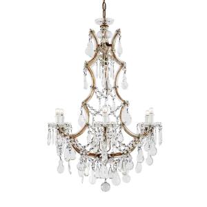 Lampadario Maria Teresa in Cristallo a 7 luci del 1950