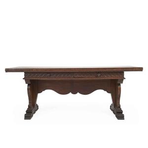  Tavolo Da Pranzo in Noce Con Cassetti 1800