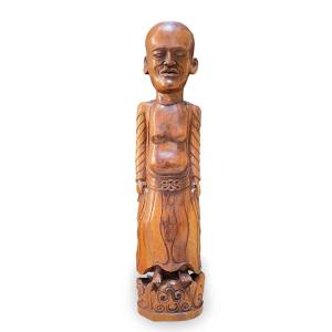 Scultura In Legno Di Divinità Orientale Primi 1900