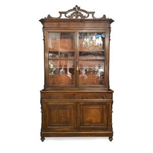 Credenza In Noce A Due Ante Con Alzata 1800